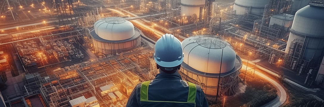 Engenheiro supervisiona geração de energia renovável a partir da biomassa.